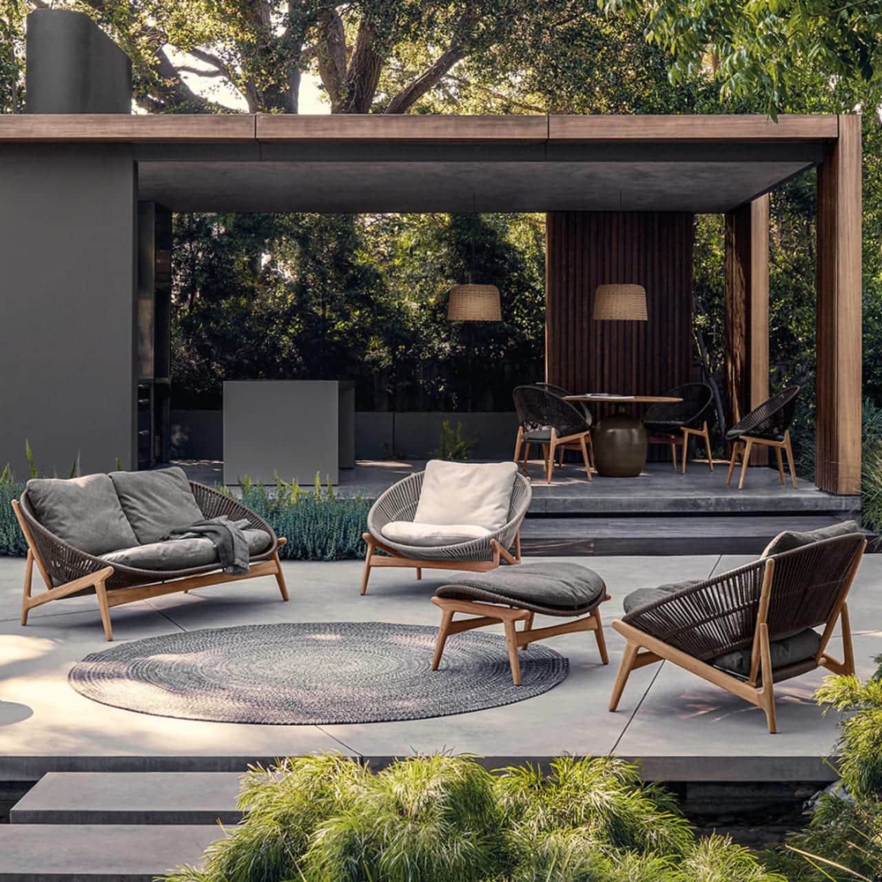 Gloster Bora Lounge Chairs, Ottoman & 2-Seater Sofa