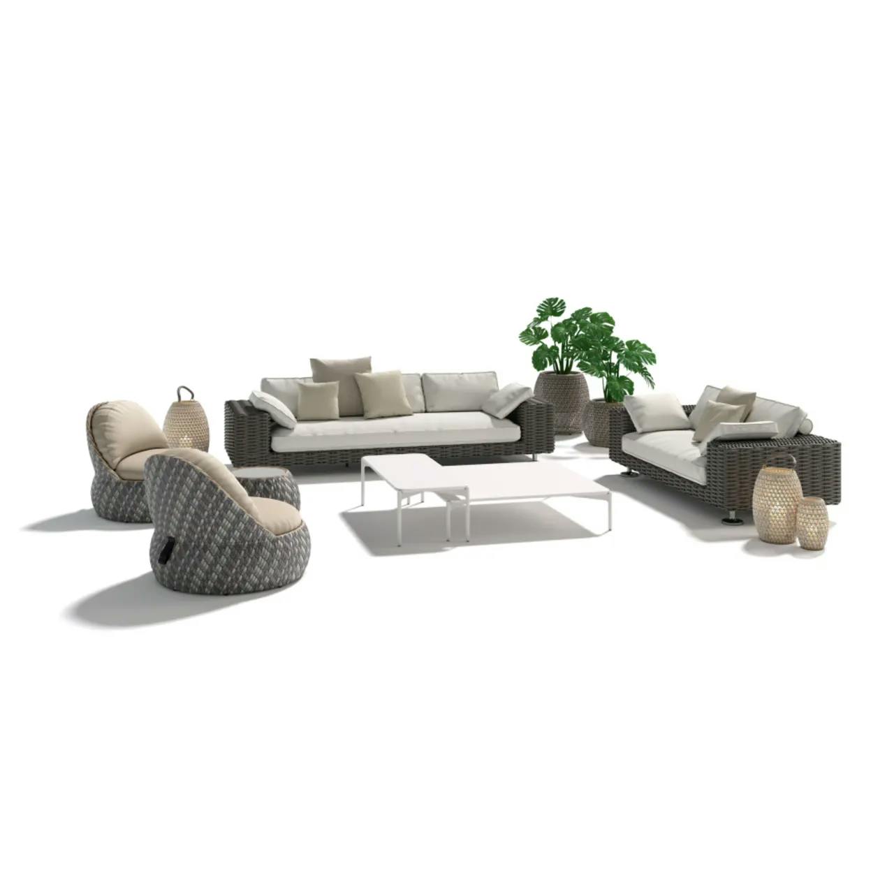 DEDON DALA Lounge Chairs, Side Table, Lanterns & Planters | PAROS Modular Seating | IZON Coffee Tables
