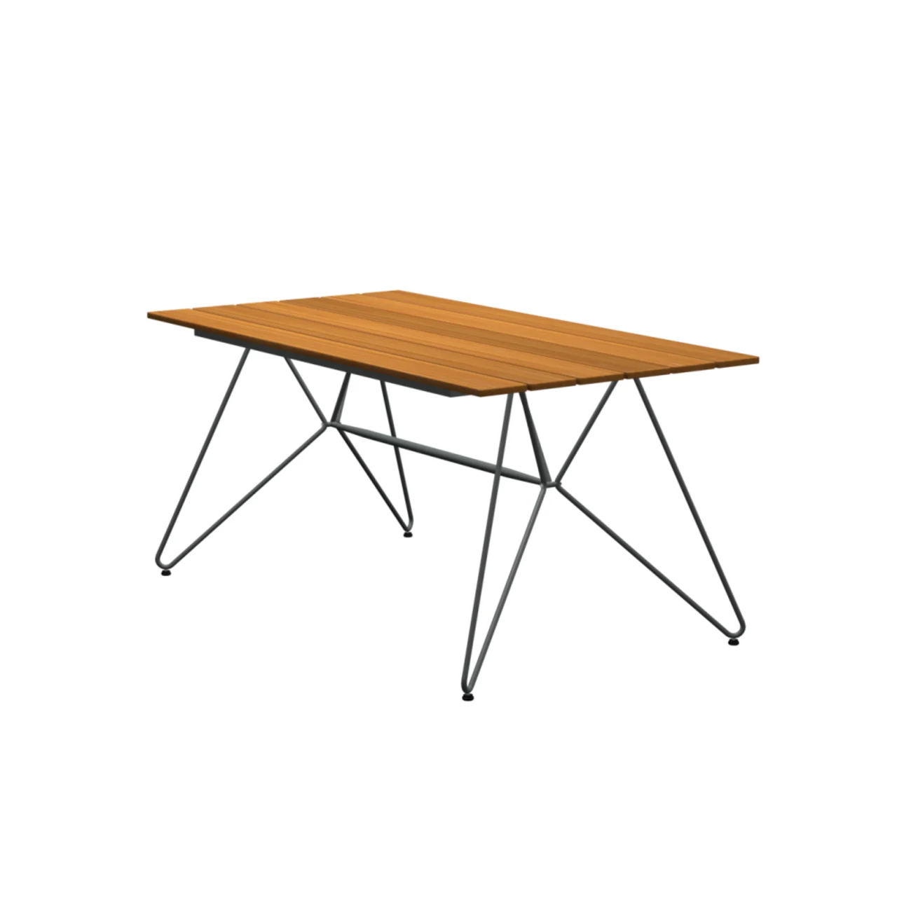 Houe Sketch 63" Dining Table | Steel Gray Frame | Natural Bamboo Tabletop