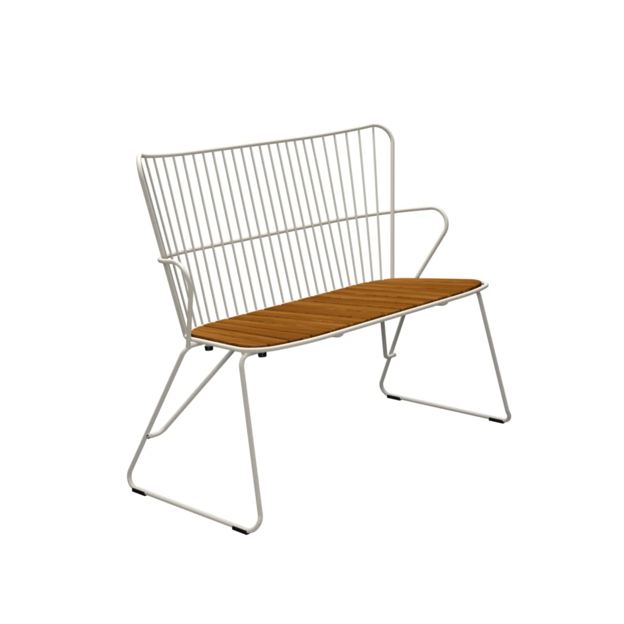 Houe Paon Bench | Steel White Taupe Frame