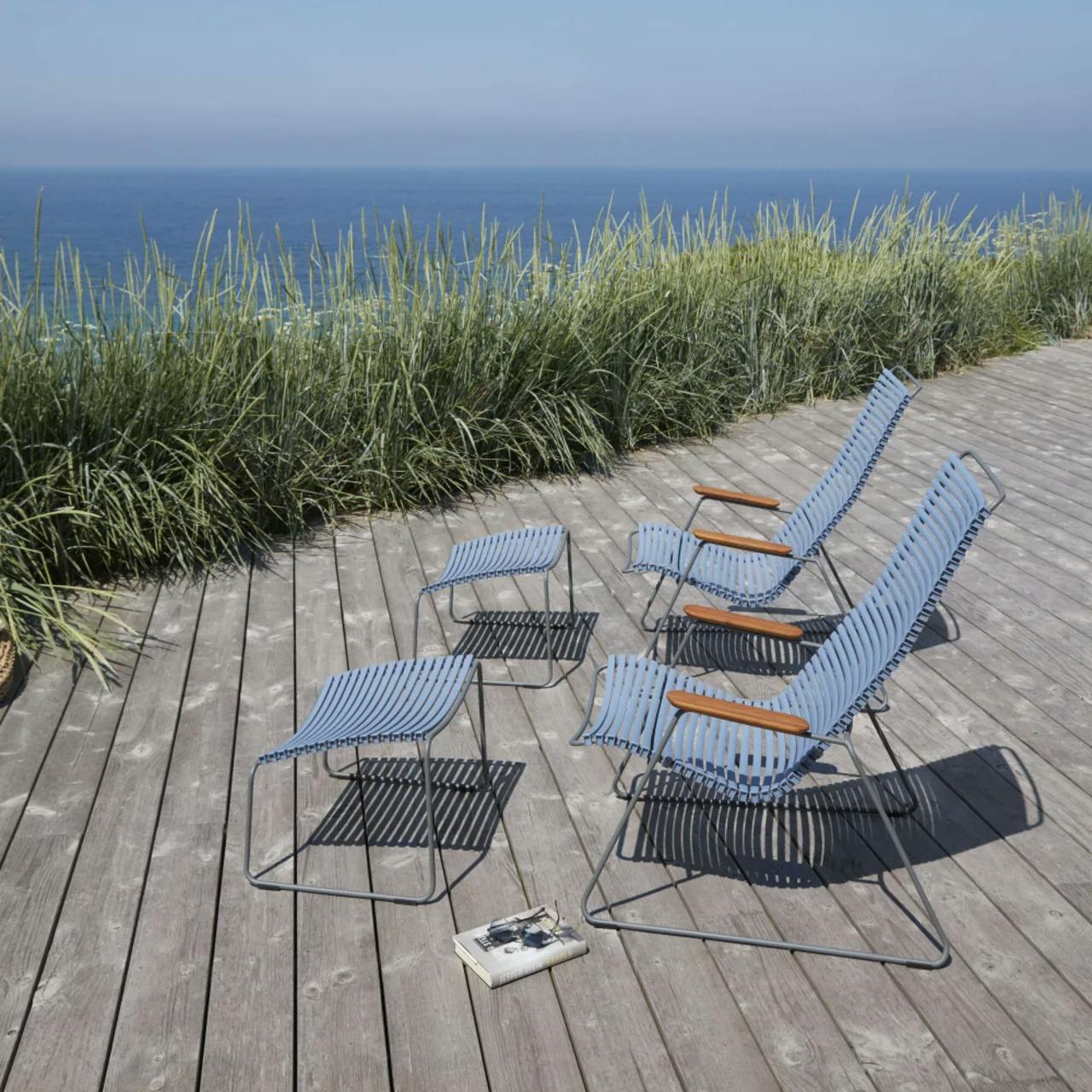 Houe Click Lounge Chairs & Footrests | Pigeon Blue Lamellas