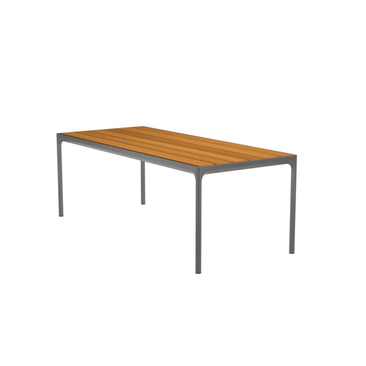 Houe Four 83" Dining Table | Dark Grey Aluminum Frame | Bamboo Tabletop