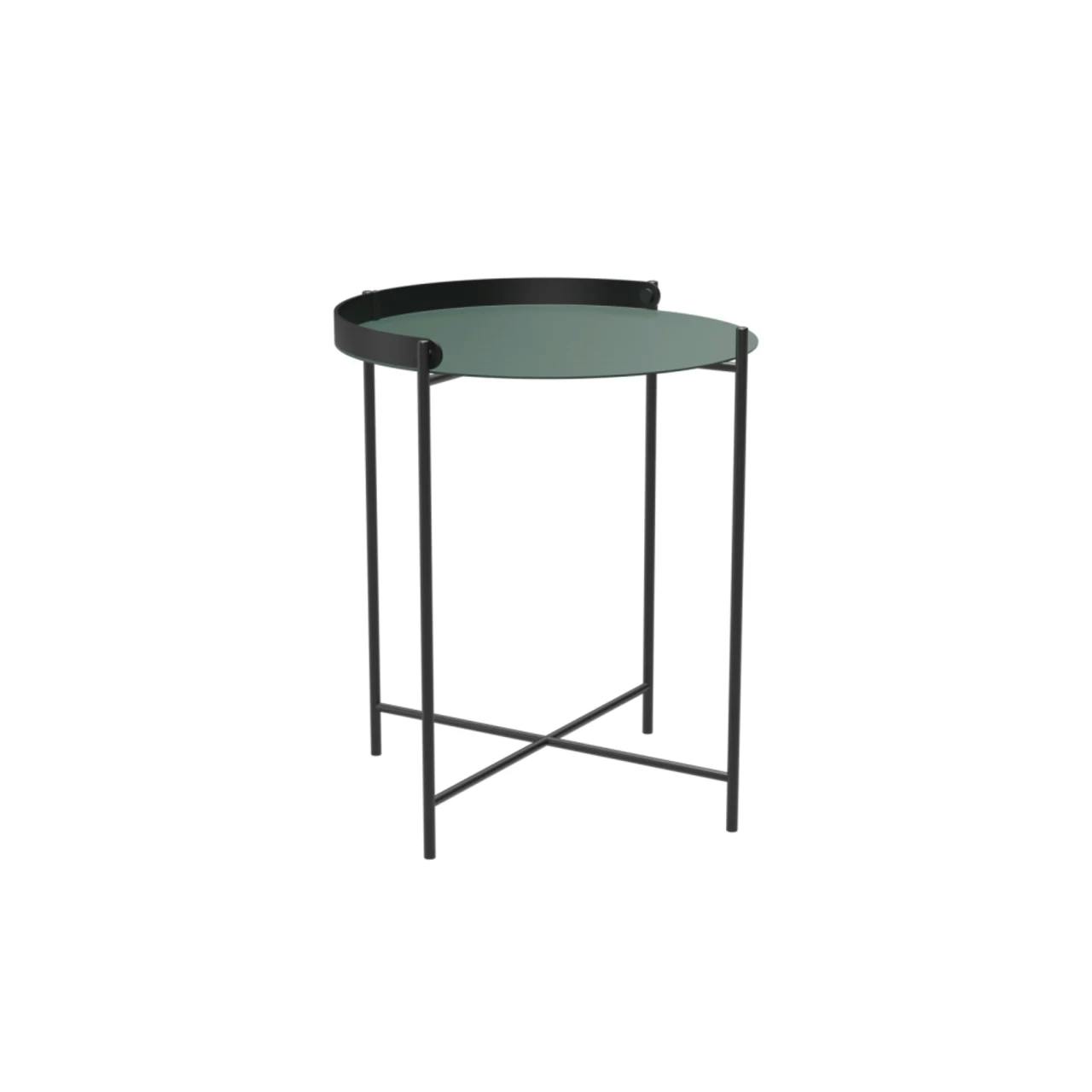 Houe Edge 18" Tray Table | Pine Green Aluminum Top | Black Handle