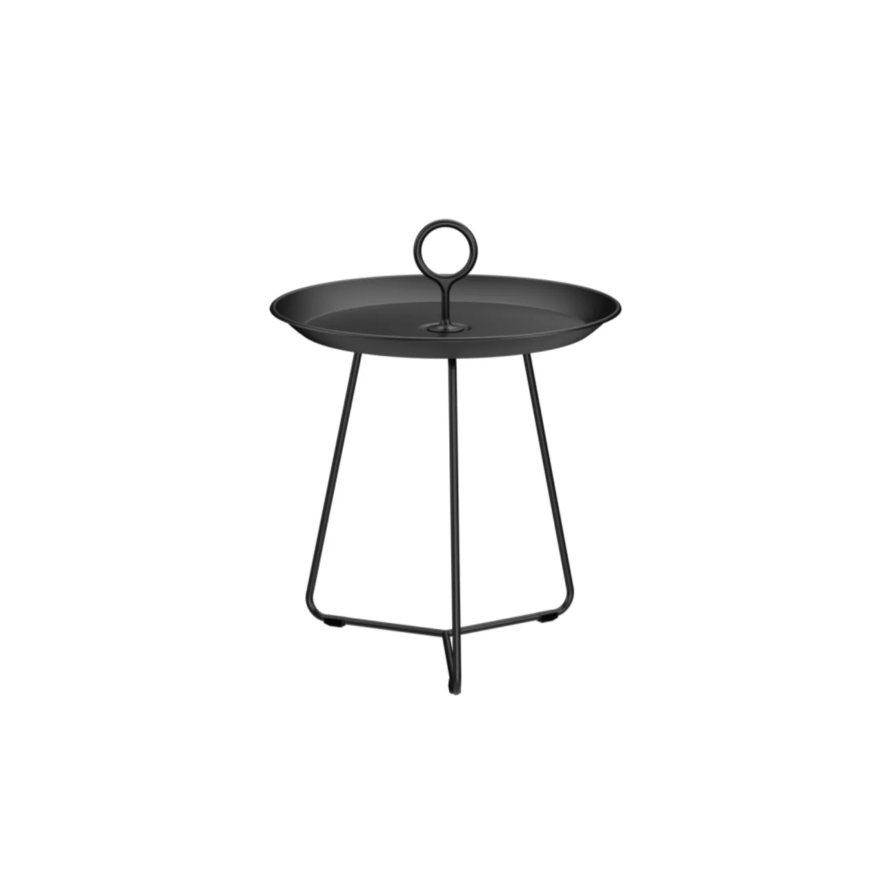 Houe Eyelet 17" Tray Table | Black Aluminum Frame