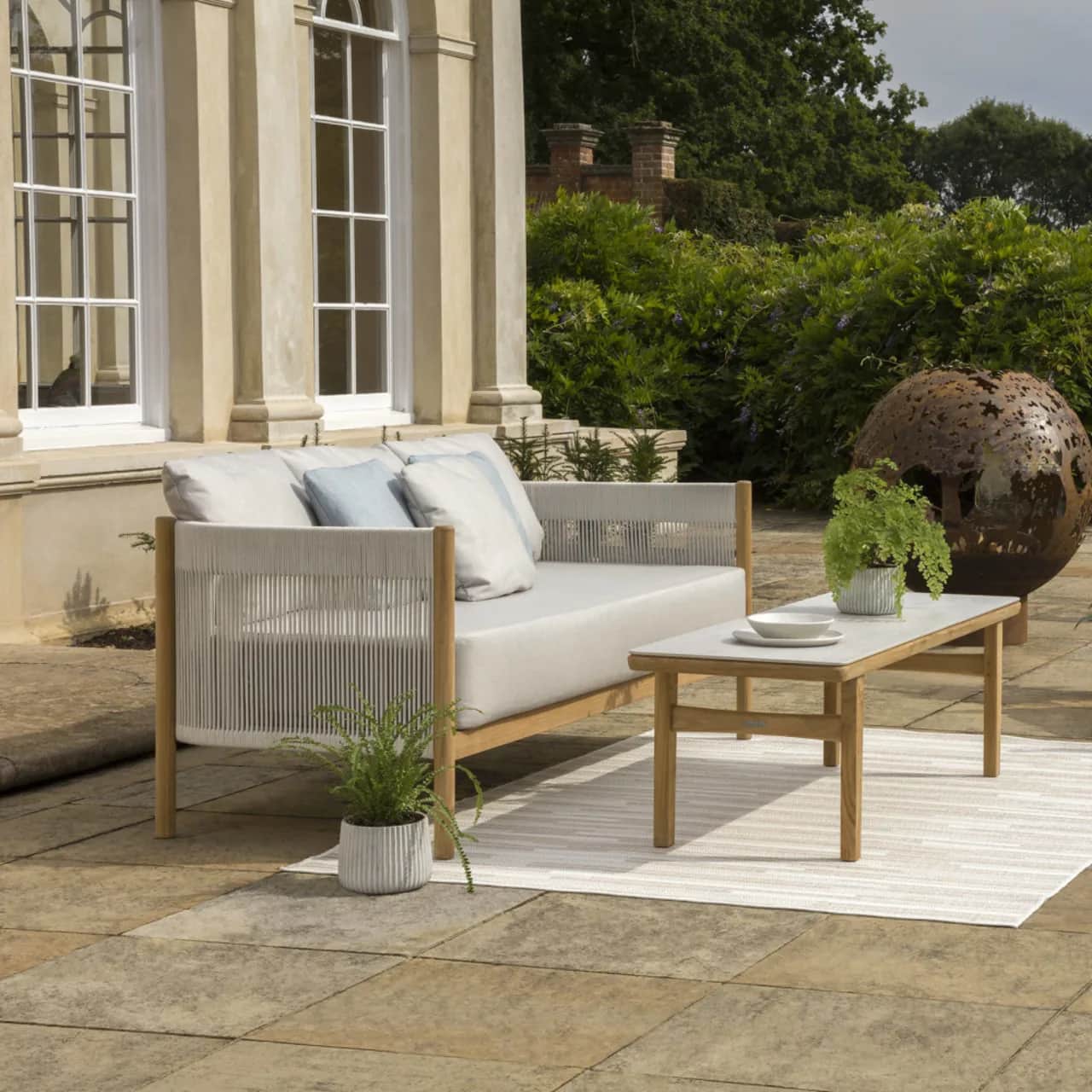 Barlow Tyrie Cocoon Teak Sofa | Monterey Low Table