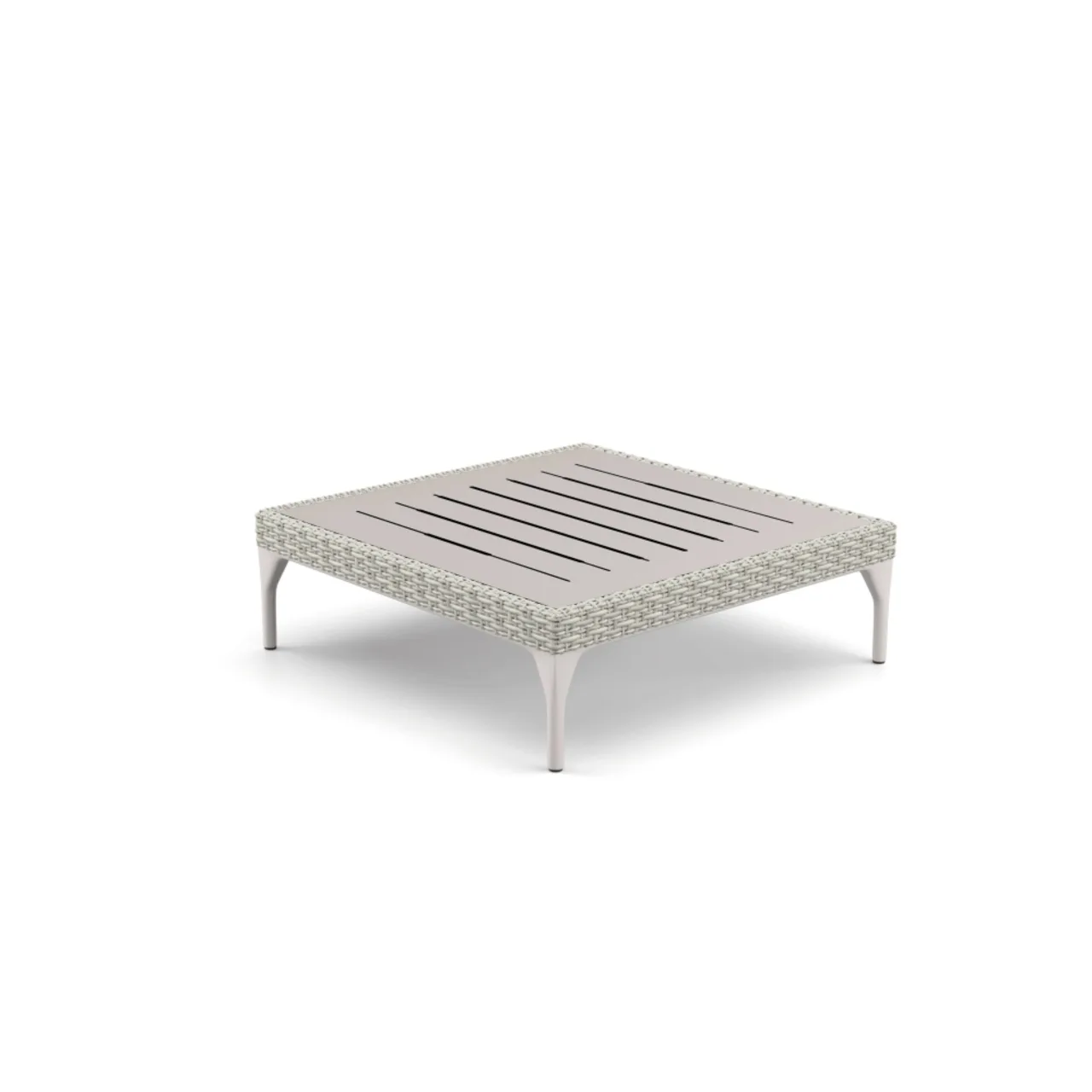 DEDON MU Coffee Table with HPL Top | Legs: Powder-Coated Aluminum, Lipari | Fiber: Accona | Top: HPL, Solid Lipari