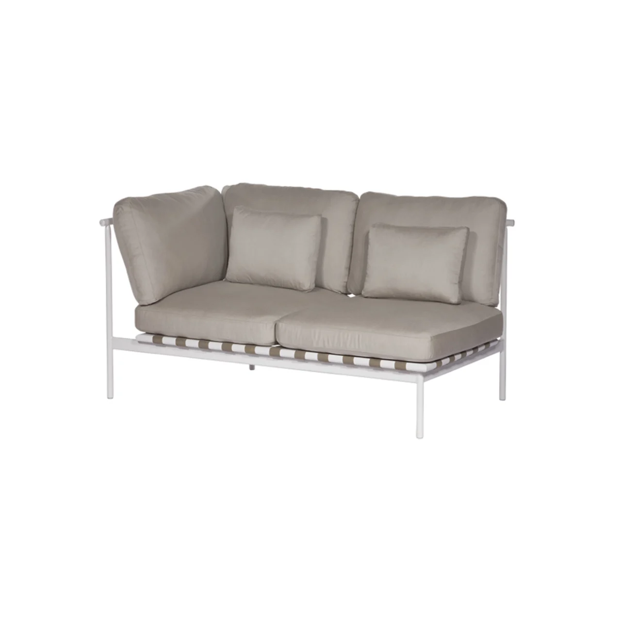 Barlow Tyrie Around Deep Seating Double Module - Aluminum (L) Arm | Arctic White Aluminum Frame