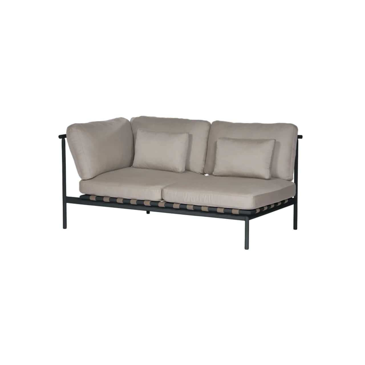 Barlow Tyrie Around Deep Seating Double Module - Aluminum (L) Arm | Forge Grey Aluminum Frame