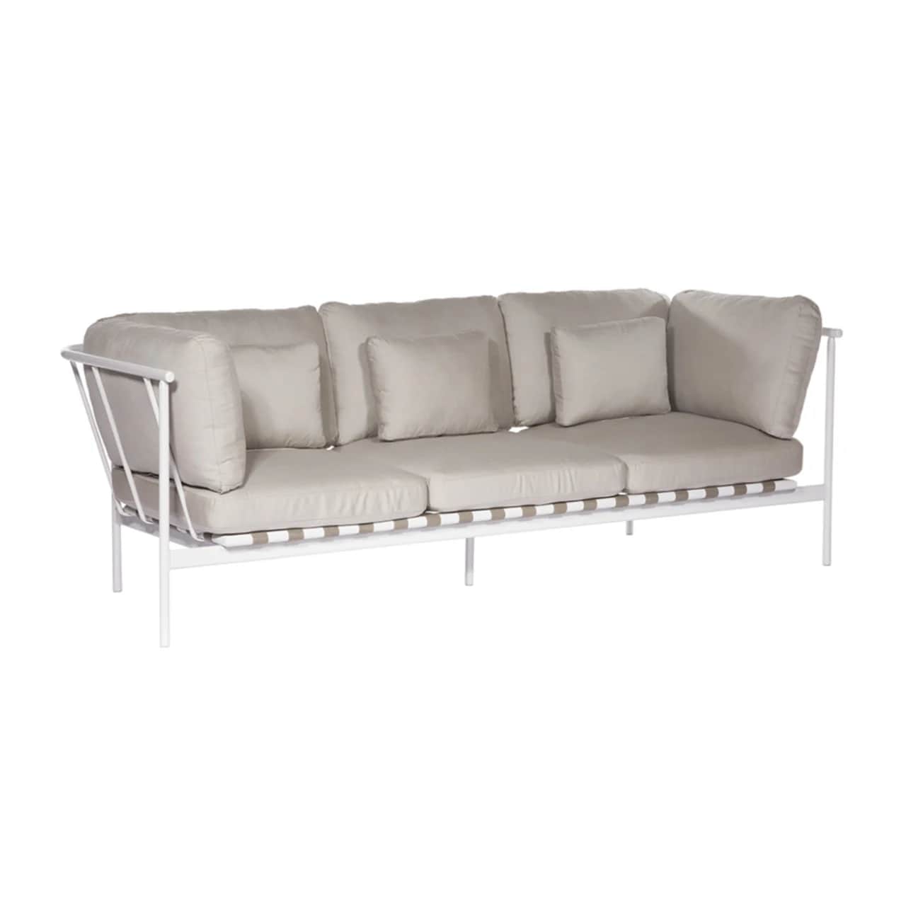Barlow Tyrie Around Deep Seating Triple Module - Aluminum Arms | Arctic White Aluminum Frame