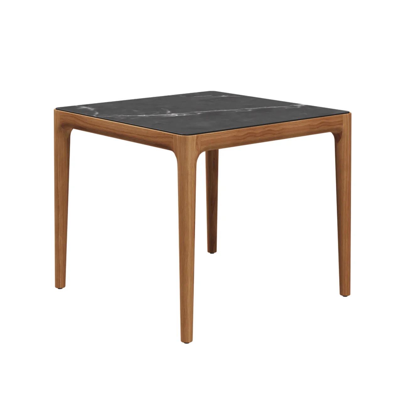 Gloster Lima 34.5 Dining Table | Frame: Teak | Tabletop: Ceramic, Nero