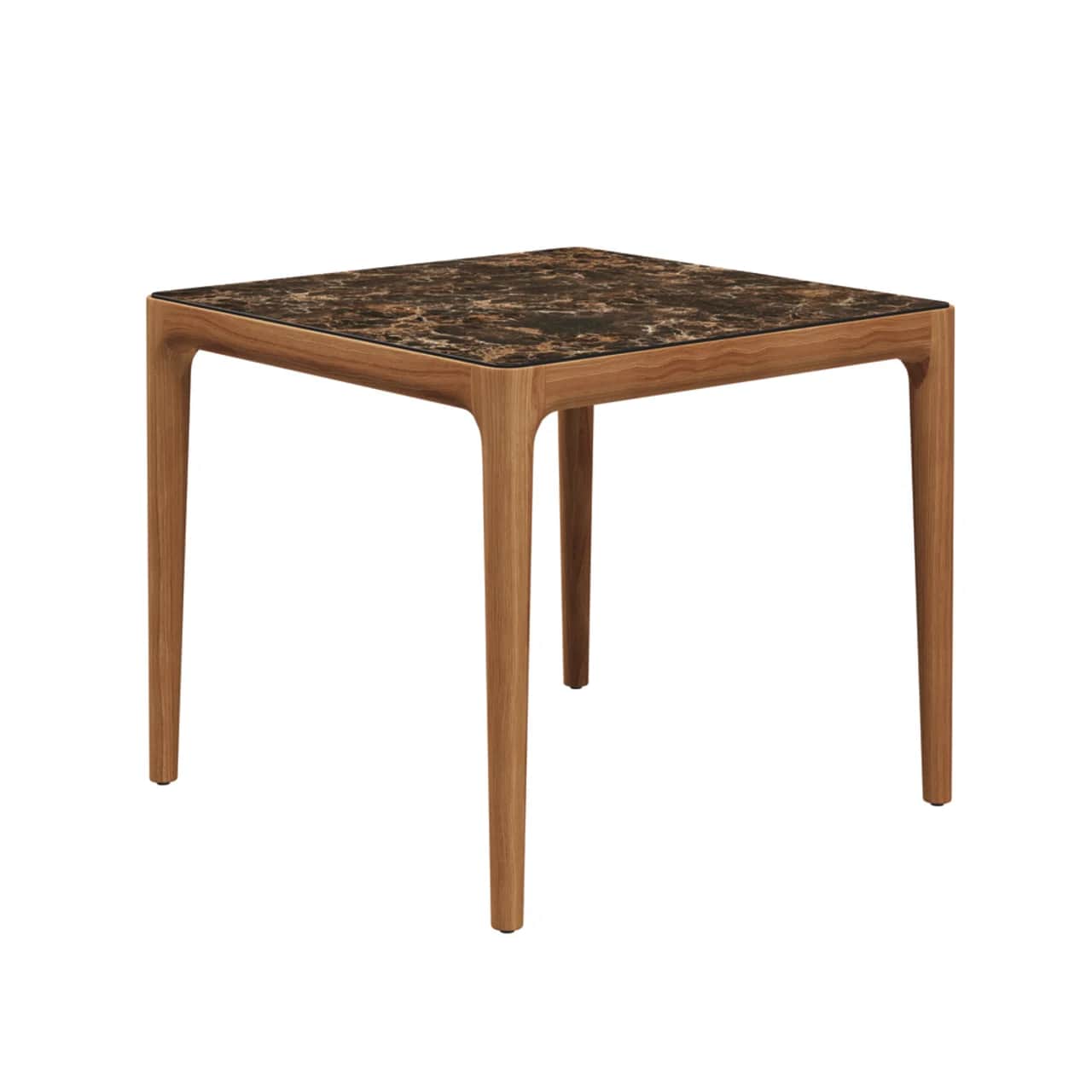 Gloster Lima 34.5 Dining Table | Frame: Teak | Tabletop: Ceramic, Emperor