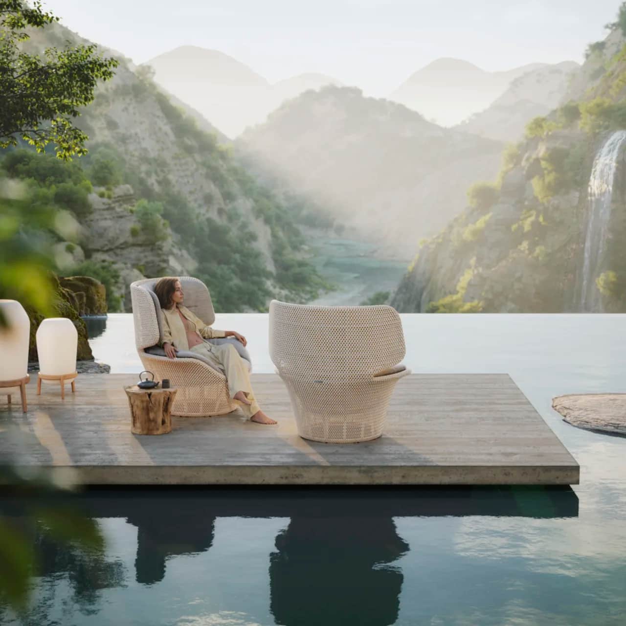 DEDON SEASHELL GRAND Wing Chair | LOON Floor Lamps