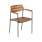 Frame: Powder-Coated Stainless Steel, Forge Grey | Seat & Back: Teak, Natural