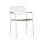MAMAGREEN Meika Stacking Chair | Frame: SS 304 | Seat: Recycled Teak | Backrest: Wicker, Snow White