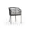 MAMAGREEN Bono Dining Chair | Frame: Aluminum, Taupe | Seat & Back: Wicker, Pepper | Cushion: Olefin, Taupe