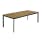 Barlow Tyrie Around 85" Dining Table | Forge Grey Aluminum Frame | Teak Table Top