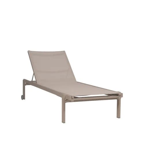 MAMAGREEN Allux Stackable Lounger | Frame: Powder-Coated Aluminum, Taupe
