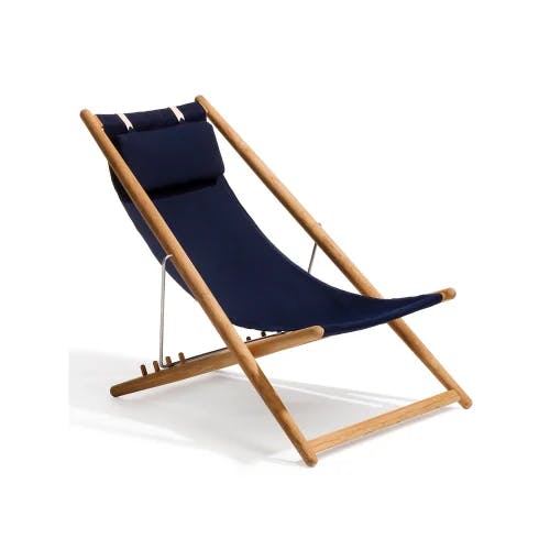 H55 Chair with teak frame and Nautic Black fabric sling