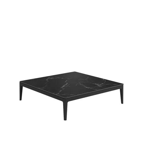 Grid 41" Square Coffee Table With Nero Ceramic Table Top