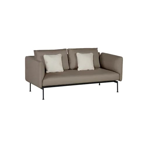 Frame in Powder-Coated Stainless Steel, Forge Grey | Cushion Sunbrella Natte, Carbon Beige