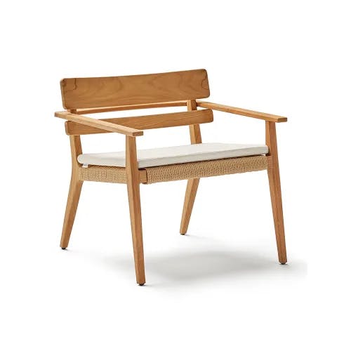 POINT Paralel Club Armchair | Natural Teak Finish With Optional Cushion