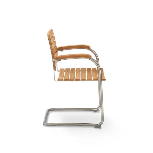 Stainless Steel Frame | Teak Slatted Seat and Back