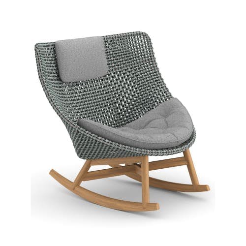 Woven Wicker DEDON Fiber Baltic | Teak Base | Cushions (Seat and Optional Headrest Shown) NATURA Ash