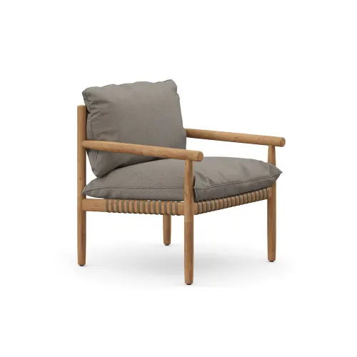 Frame Teak | DEDON Fiber Vulcano Matte | Cushion NATURA Taupe