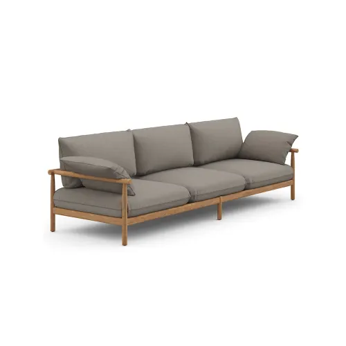 Frame Teak | DEDON Fiber Vulcano Matte | Cushion NATURA Taupe