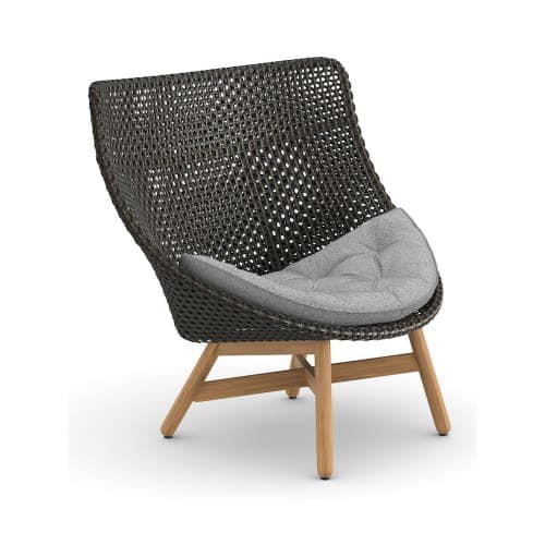 Woven Wicker DEDON Fiber Arabica | Teak Base | Cushions (Included Seat Shown) NATURA Ash