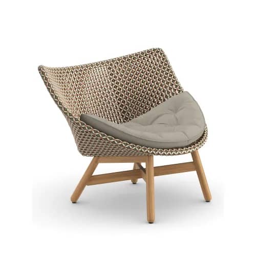 Woven Wicker DEDON Fiber Chestnut | Teak Base | Cushions (Included Seat Shown) NATURA Laurel