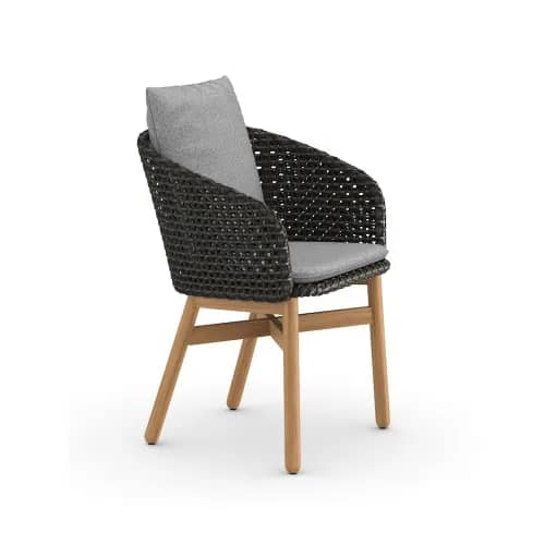 Woven Wicker DEDON Fiber Arabica | Teak Base | | Cushions (Included Seat and Optional Back Shown) NATURA Ash