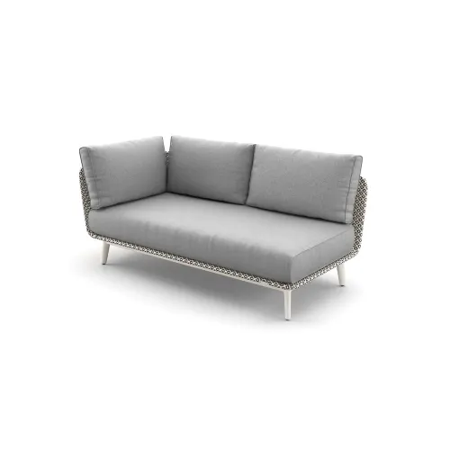 Woven Fiber Pepper | Frame Powder-Coated Aluminum Lipari | Cushions (Included Seat and Back shown) NATURA Ash