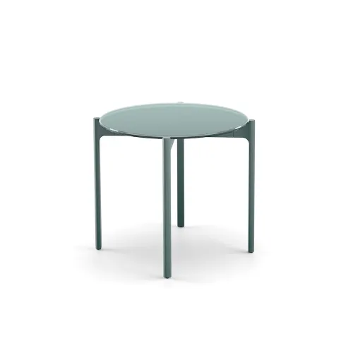 Frame: Powder-Coated Aluminum, Nori | Tabletop: Glass, Nori