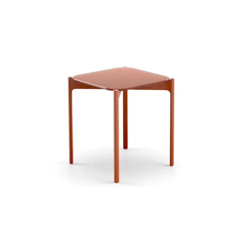 Frame: Powder-Coated Aluminum, Terracotta | Tabletop: Glass, Terracotta