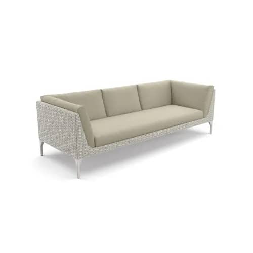 Woven Fiber Accona | Frame Powder-Coated Aluminum Lipari | Cushions (Included Seat and Back shown) NATURA Laurel