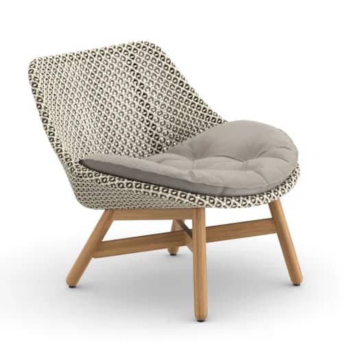 Woven Wicker DEDON Fiber Pepper | Teak Base | Cushions (Seat Shown) NATURA Taupe