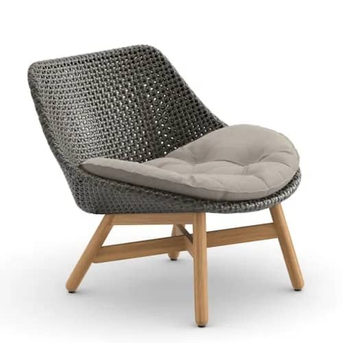 Woven Wicker DEDON Fiber Arabica | Teak Base | Cushions (Included Seat Shown) NATURA Ash