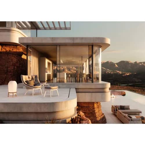 MBRACE ALU Lounge Chair & Footstool | LOON Floor Lamp L