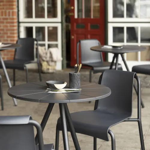 Houe Nami Dining Chairs [Black Monocolor] + Cafe Table in Black