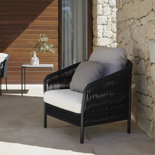 POINT Weave Lounge Armchair | Black Rope