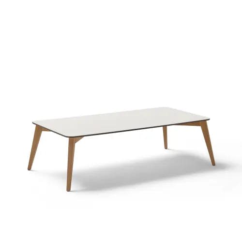 POINT Arc 49" Coffee Table | Solid White HPL Top
