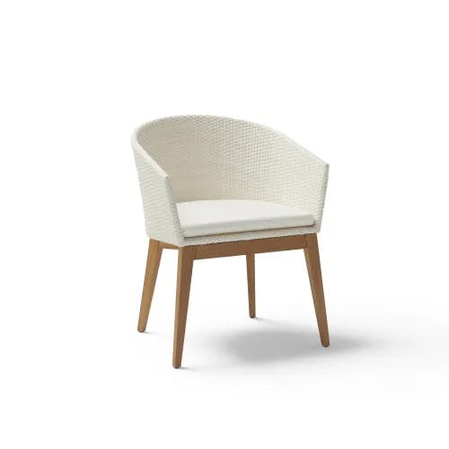 POINT Arc Club Lounge Chair | Woven Fiber Ivory | Teak Legs