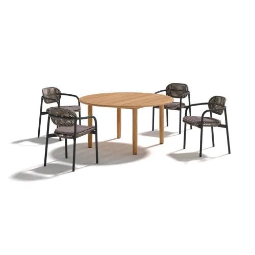 DEDON ROII Armchairs | TIBBO 59" Round Dining Table