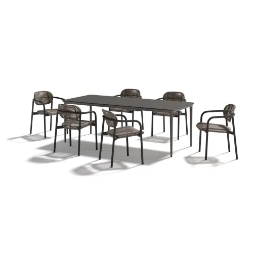 DEDON ROII Armchairs | BELLMONDE 87" Dining Table