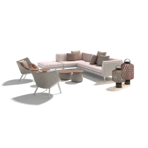 DEDON MBRACE Lounge Chairs | MU Modular Seating & Footstool | PORCINI Side Tables | THE OTHERS Lanterns