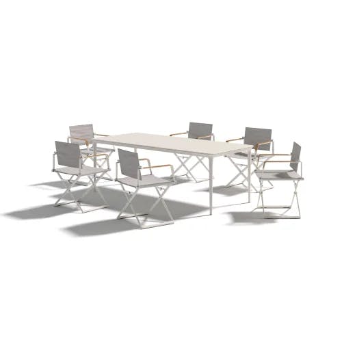 DEDON SEAX Folding Armchairs | BELLMONDE 87" Dining Table