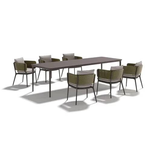 DEDON BELLMONDE Dining Armchairs & 110" Dining Table