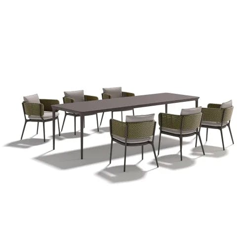 DEDON BELLMONDE Dining Armchairs & 110" Dining Table
