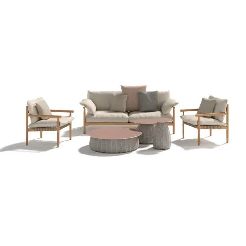 DEDON TIBBO Lounge Chairs & 2-Seater Sofa | PORCINI Side Tables